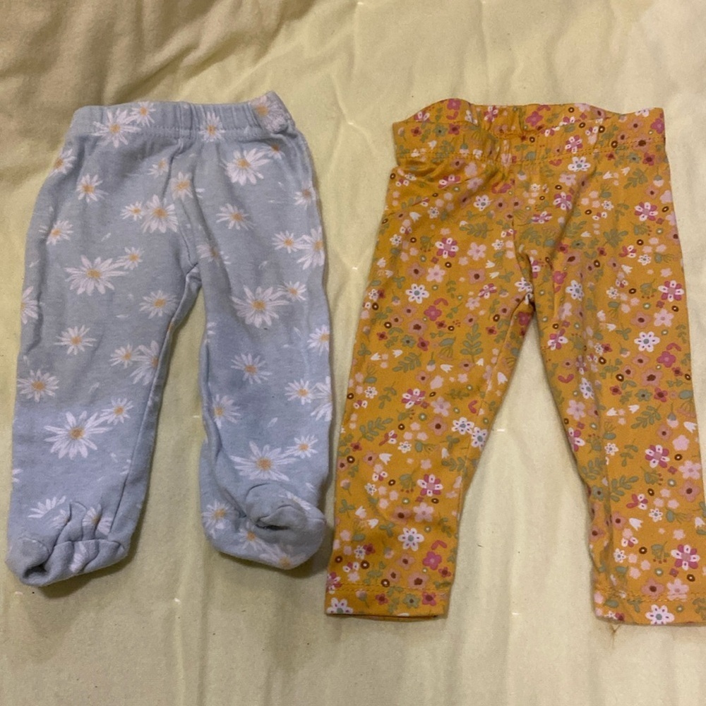 3/$20.  2 Pairs Infant girl 3-6 Month Floral Print Pants